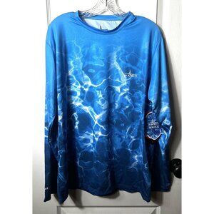 Habit Dave’s Marina L‎ /S NWT Performance Tee Size Medium Blue 40+ Solar Waves